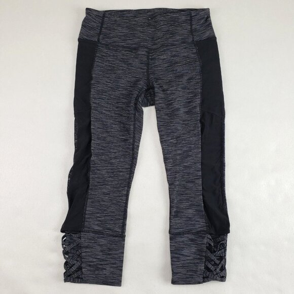 Athleta Mind Over Matter Crop Leggings Womens Small Space Dye Crisscross Capri - Picture 2 of 14